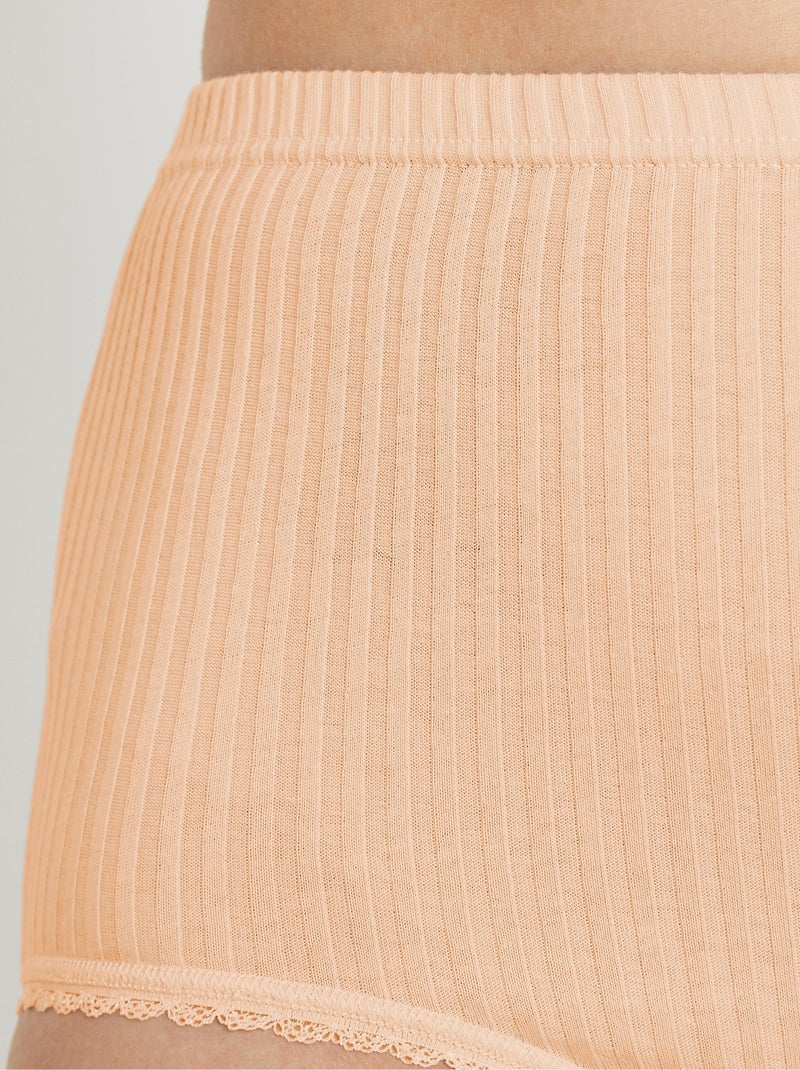 Culotte taille haute coton - lot de 4 Violet - Kiabi