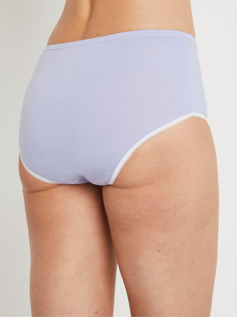 Culotte taille haute coton - lot de 6 - Afibel Violet - Kiabi