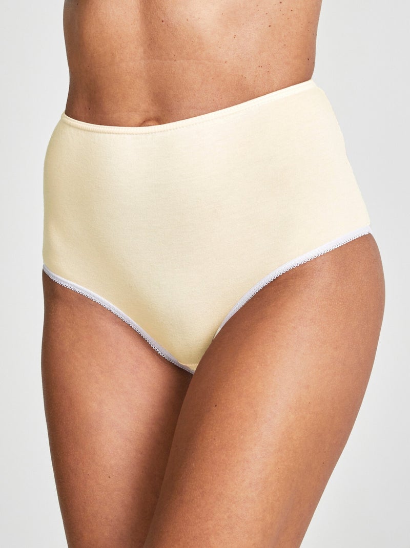 Culotte taille haute coton - lot de 6 - Afibel Violet - Kiabi