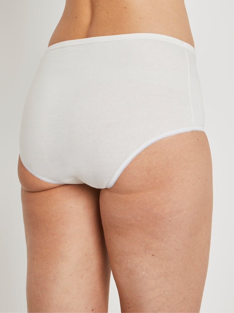 Culotte taille haute coton - lot de 6 Blanc - Kiabi