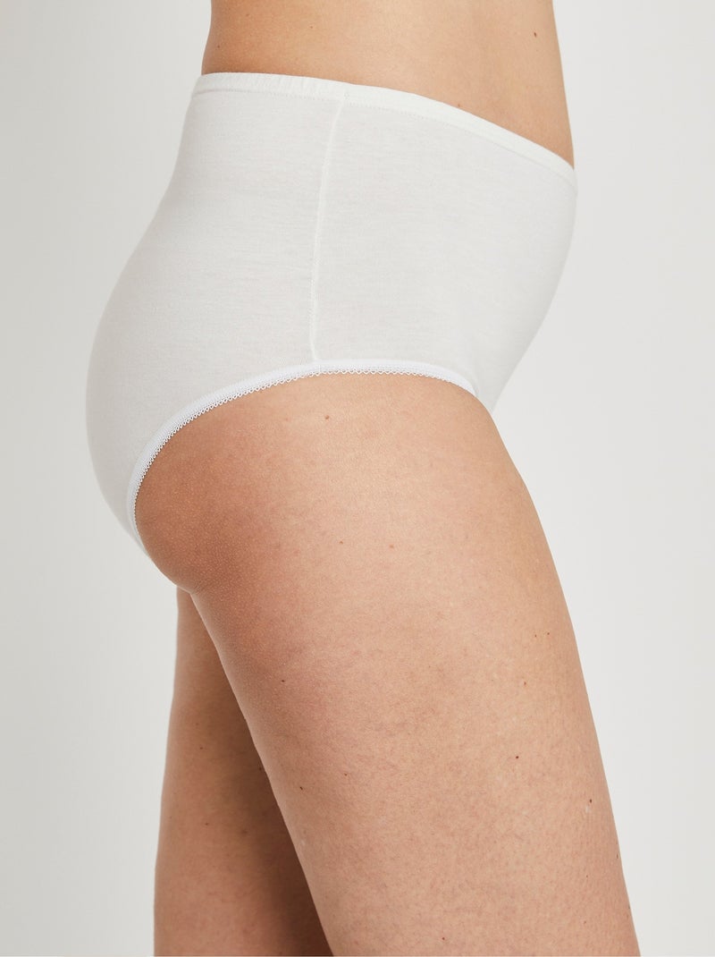 Culotte taille haute coton - lot de 6 Blanc - Kiabi