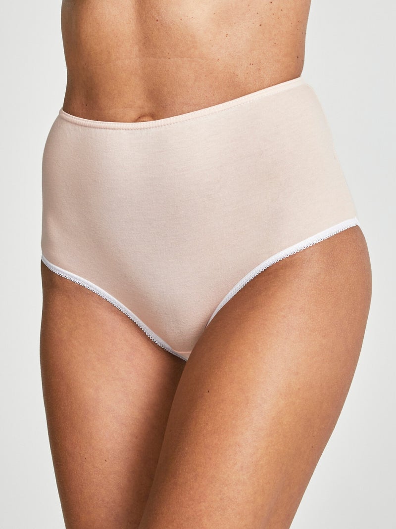 Culotte taille haute coton - lot de 6 Violet - Kiabi