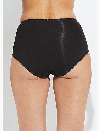 Culotte taille haute coton stretch dentelle - Afibel