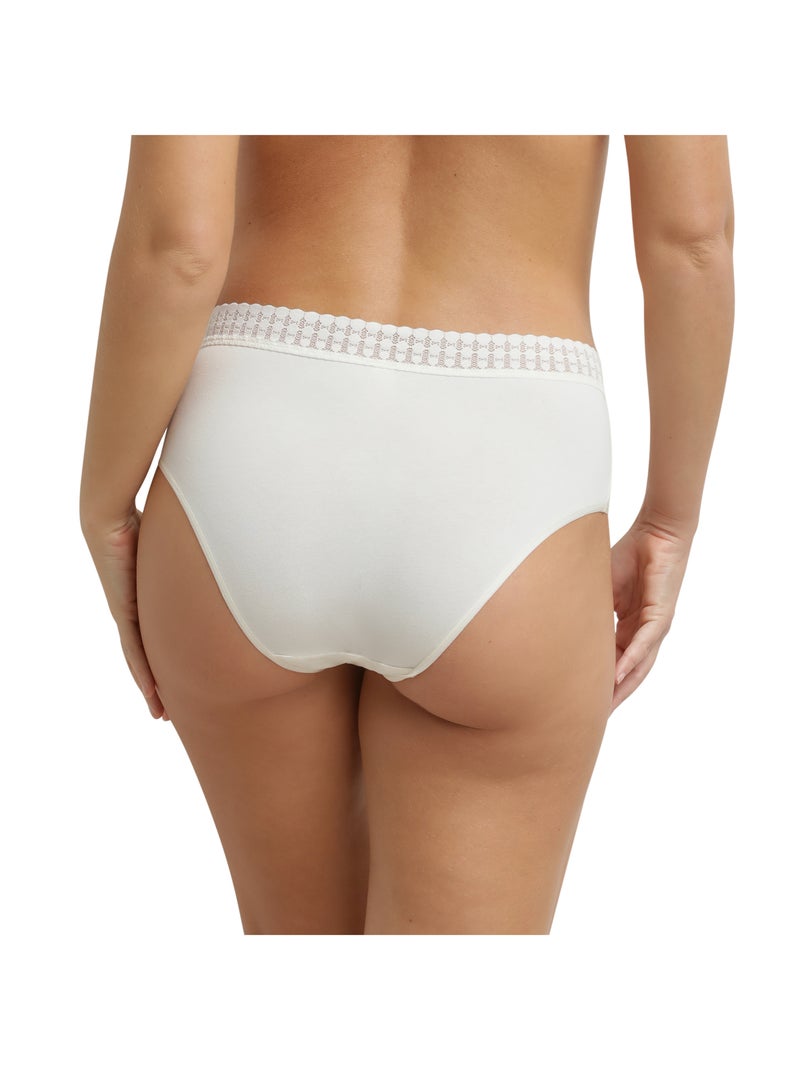 Culotte taille haute Daily Coton Blanc cassé - Kiabi