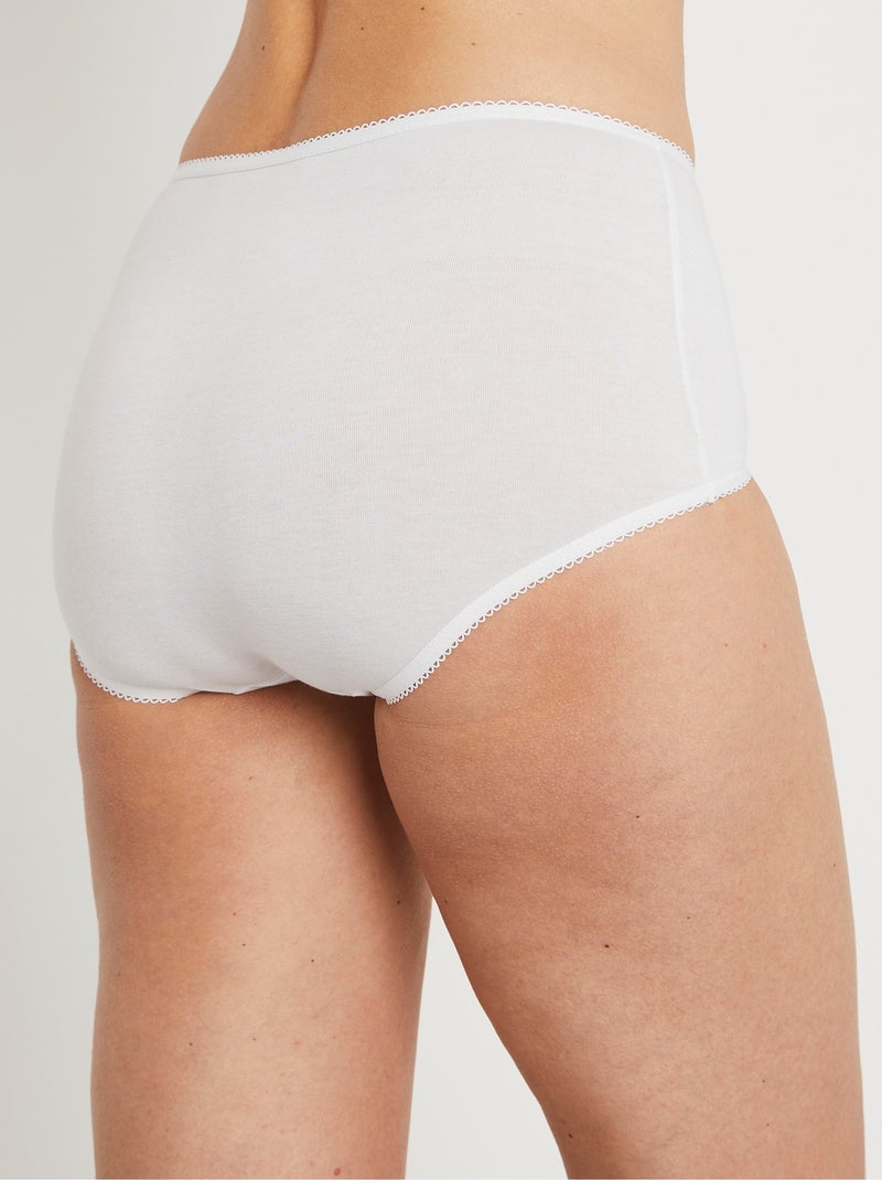 Culotte taille haute dentelle - lot de 3 - Afibel Blanc - Kiabi