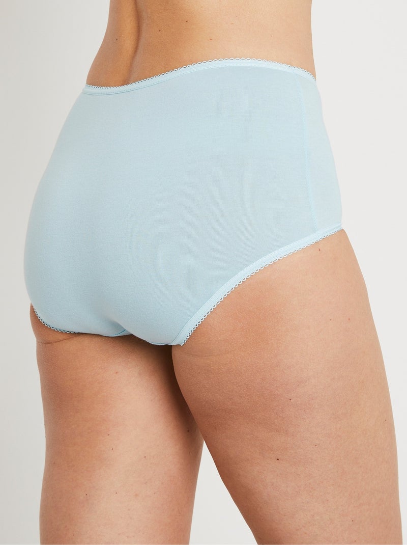 Culotte taille haute dentelle - lot de 3 - Afibel Bleu - Kiabi