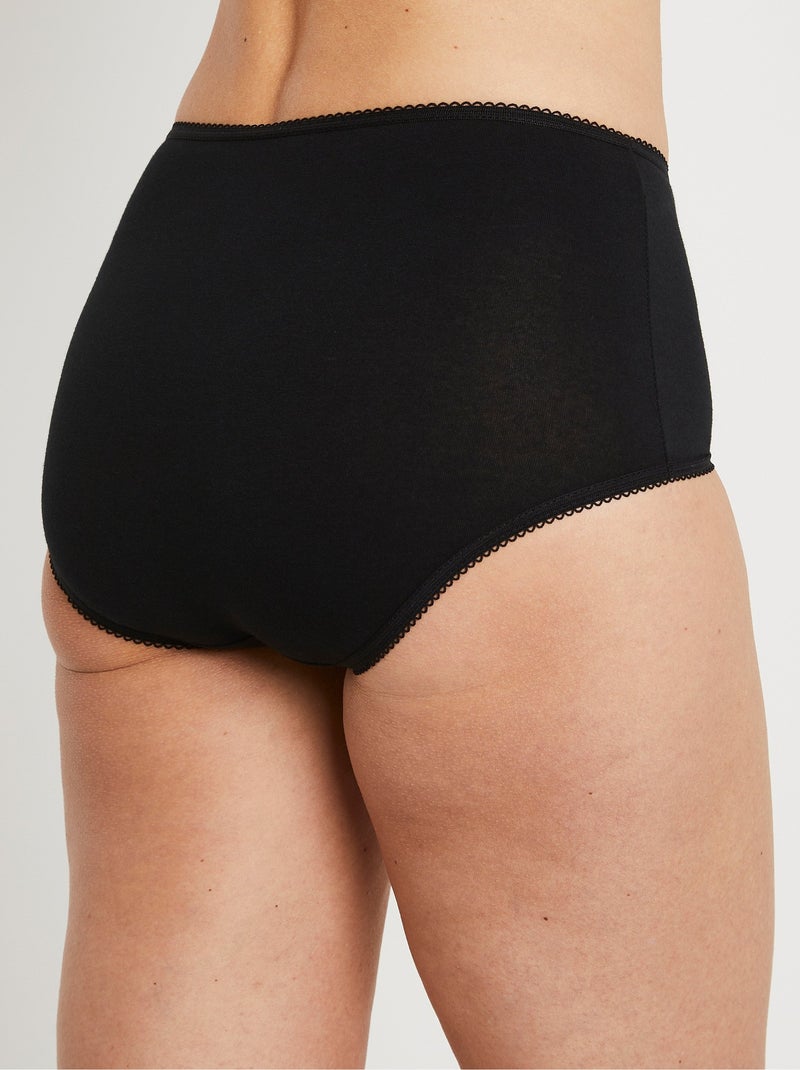 Culotte taille haute dentelle - lot de 3 - Afibel Noir - Kiabi
