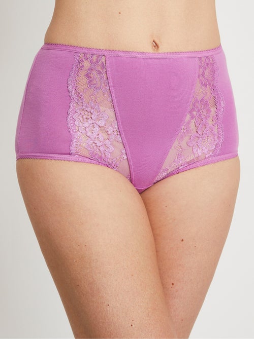 Culotte taille haute dentelle - lot de 3 - Afibel - Kiabi