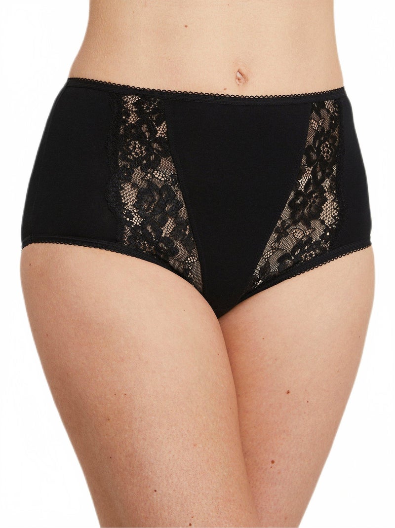 Culotte taille haute dentelle - lot de 3 Noir - Kiabi