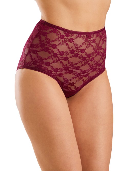 Culotte taille haute dentelle extensible - lot de 3 - Afibel - Kiabi