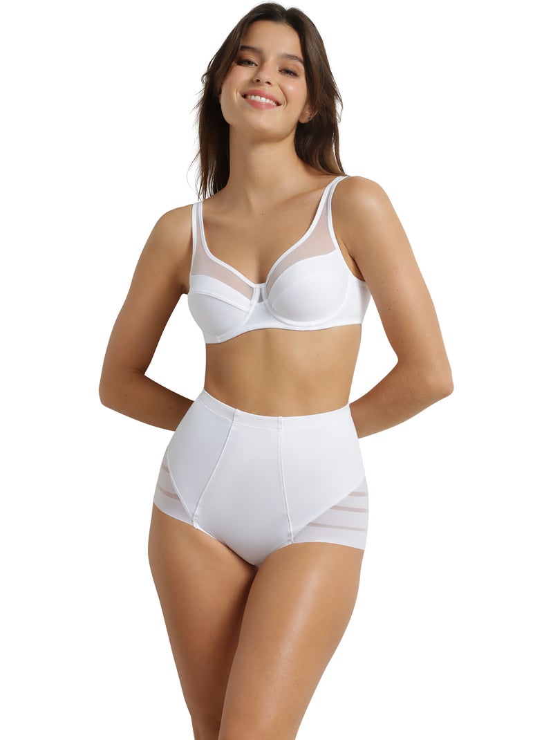 Culotte Taille Haute Diam's Control Medium Blanc - Kiabi