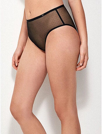 Culotte taille haute effet ventre plat sans coutures en plumetis