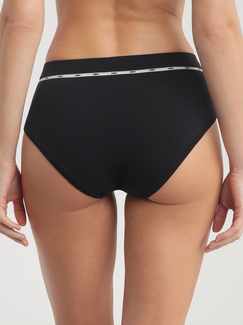 Culotte taille haute en coton modal Icons Essentiel Noir - Kiabi