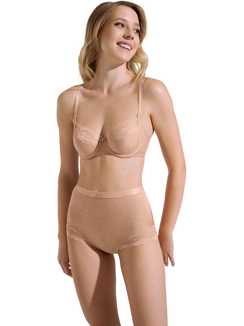 Culotte taille haute EVELYN Beige - Kiabi