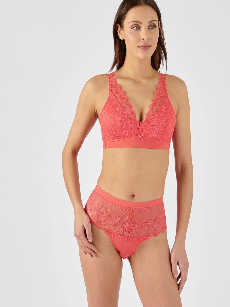 Culotte taille haute forme tanga LYDIE de Damart - Damart Rose - Kiabi