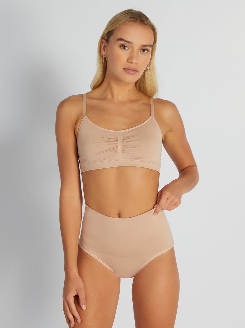 Culotte taille haute gainant Beige - Kiabi