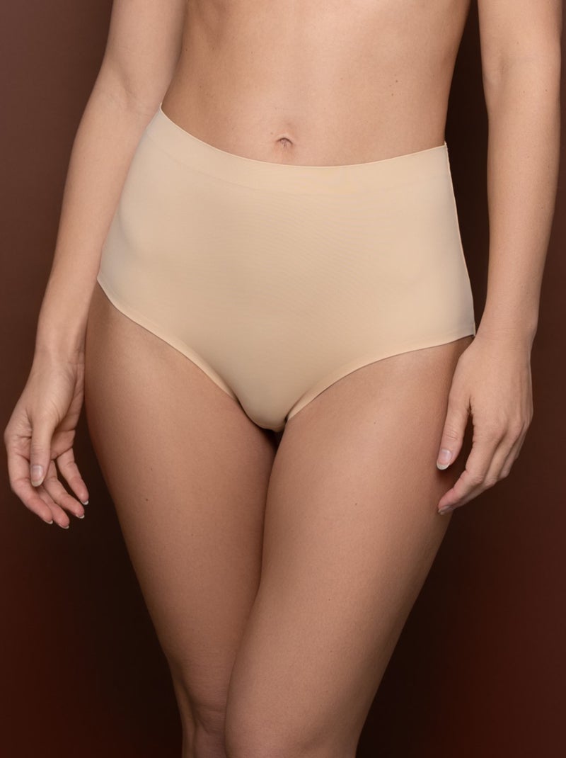 Culotte taille haute gainant 'Bye Bra' BEIGE_ - Kiabi