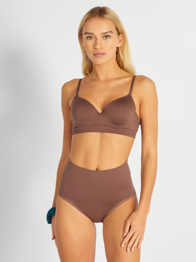 Culotte taille haute gainant marron - Kiabi