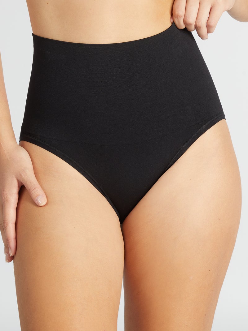 Culotte taille haute gainant Noir - Kiabi