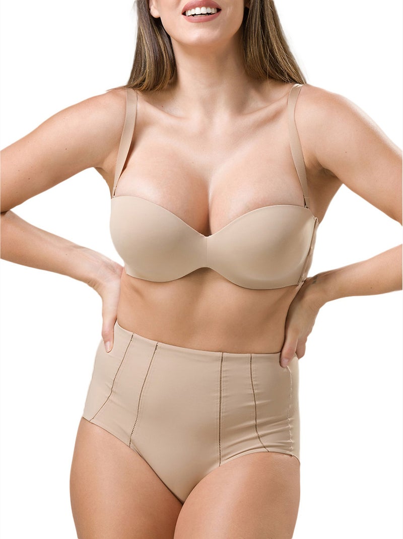 Culotte taille haute gainante Secret Sense Beige - Kiabi