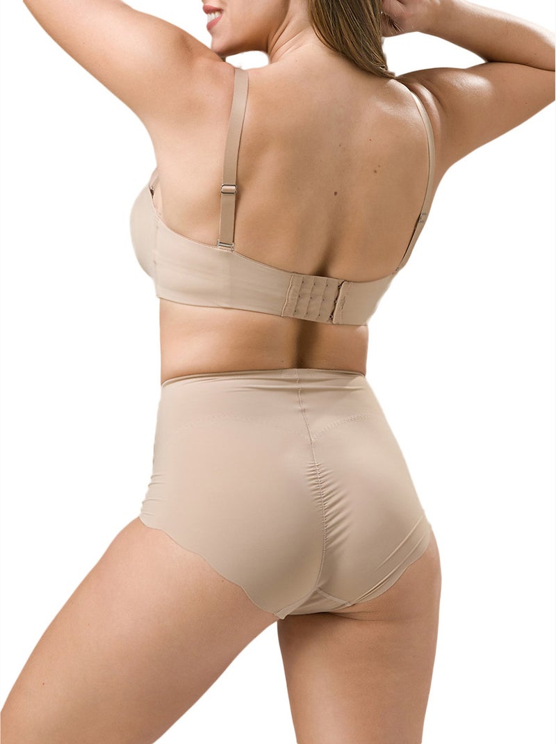 Culotte taille haute gainante Secret Sense Beige - Kiabi
