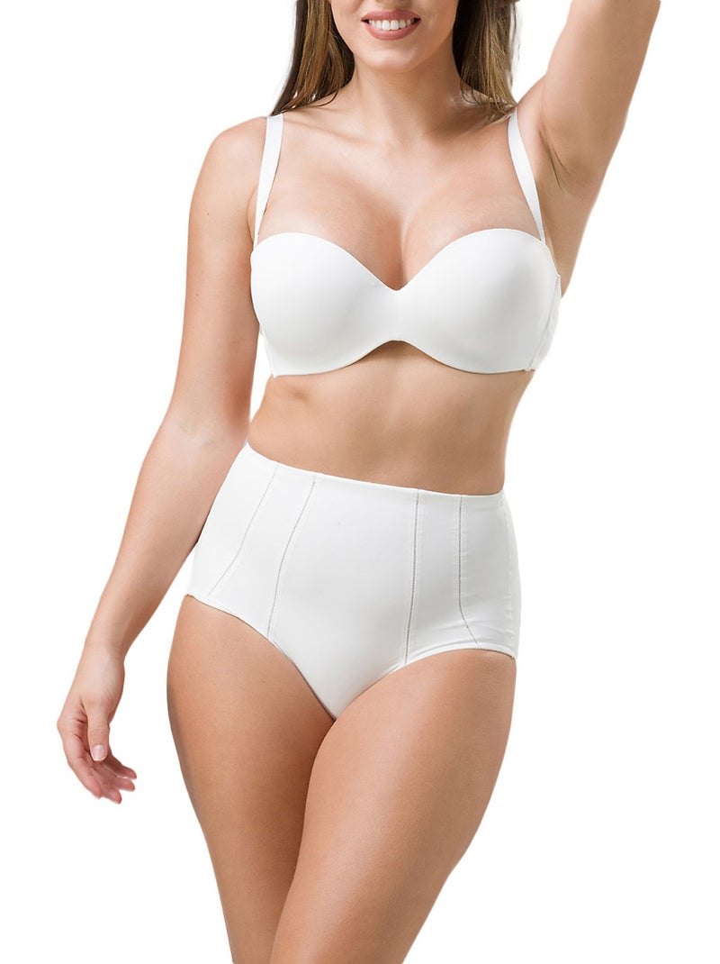 Culotte taille haute gainante Secret Sense Ecru - Kiabi