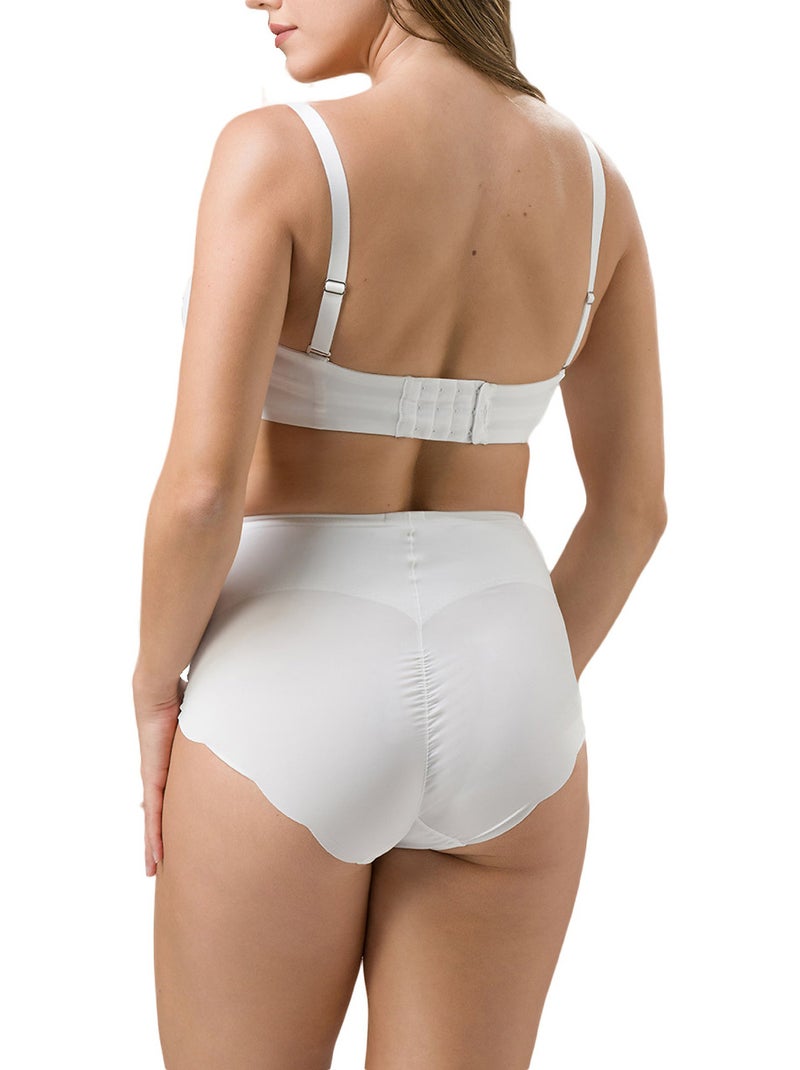 Culotte taille haute gainante Secret Sense Ecru - Kiabi
