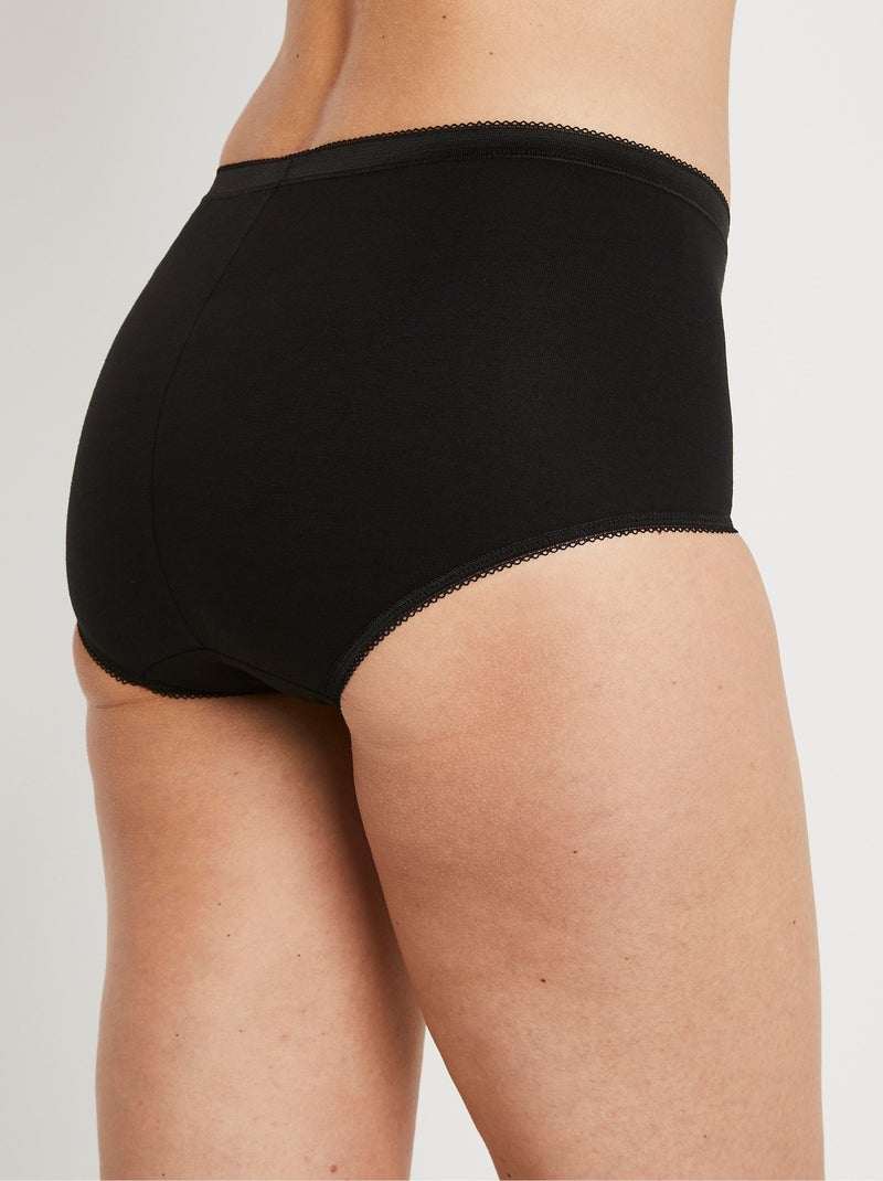 Culotte taille haute galbante - lot de 3 + 1 GRATUITE - Afibel Noir - Kiabi