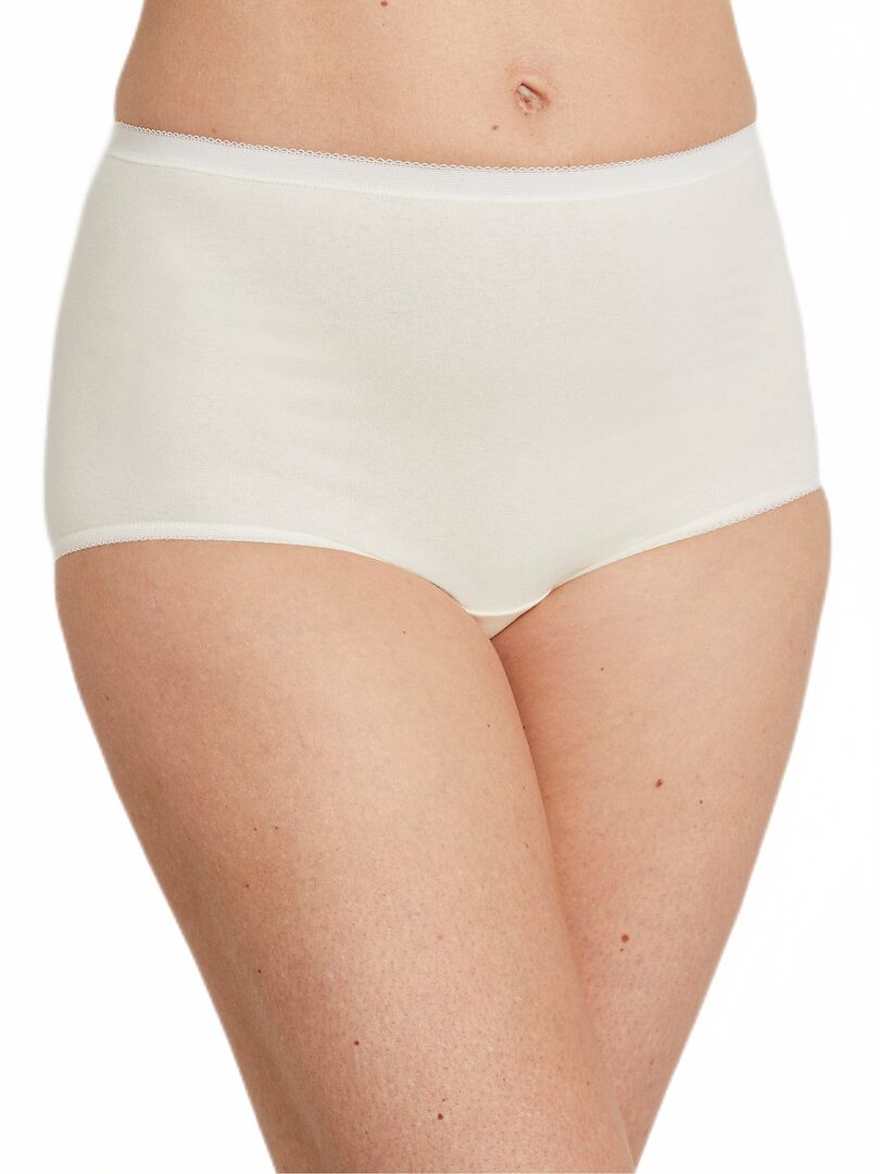 Culotte taille haute galbante - lot de 3 + 1 GRATUITE Blanc - Kiabi