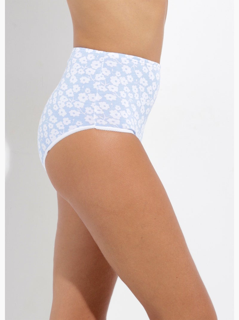 Culotte taille haute imprimée - lot de 4 - afibel Bleu Blanc - Kiabi