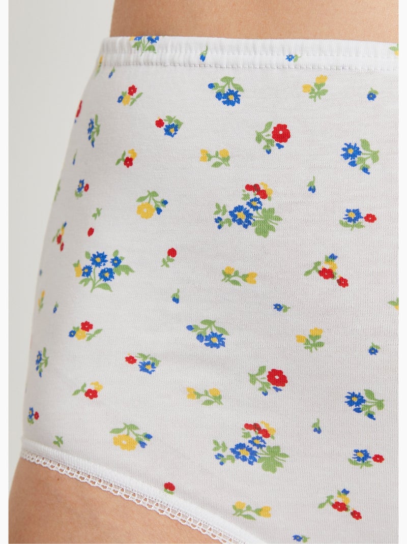 Culotte taille haute imprimée - lot de 4 - afibel Multicolore - Kiabi