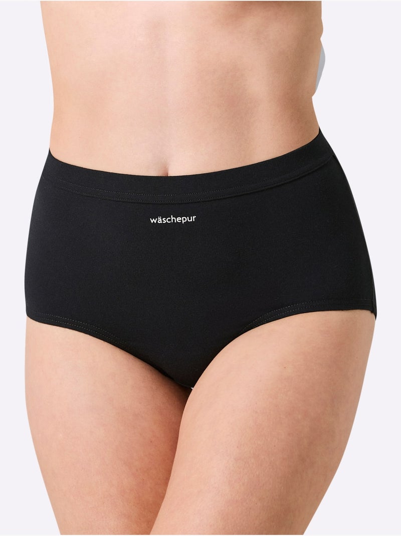 Culotte Taille Haute Jersey Fin - Taille Standard - Witt - Lot de 3 Noir - Kiabi