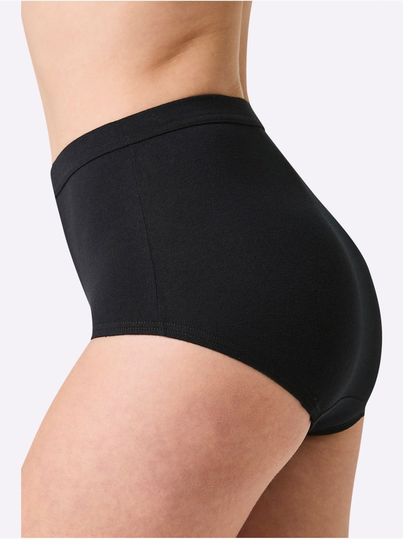 Culotte Taille Haute Jersey Fin - Taille Standard - Witt - Lot de 3 Noir - Kiabi