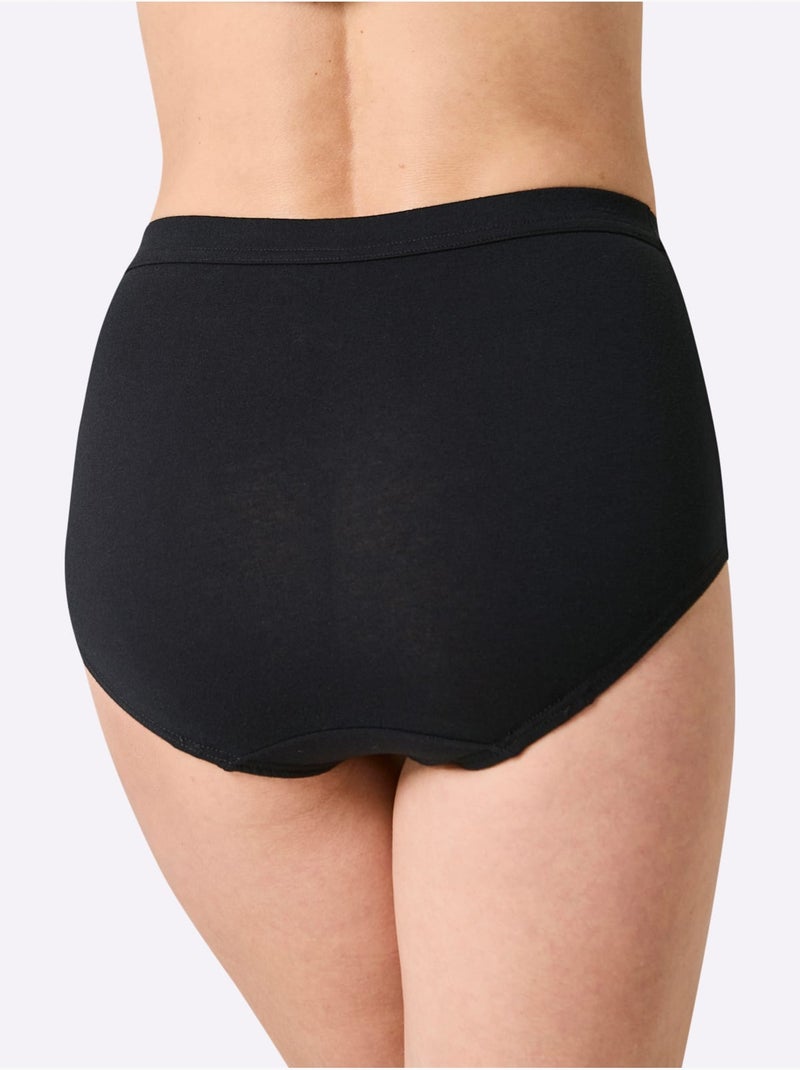 Culotte Taille Haute Jersey Fin - Taille Standard - Witt - Lot de 3 Noir - Kiabi