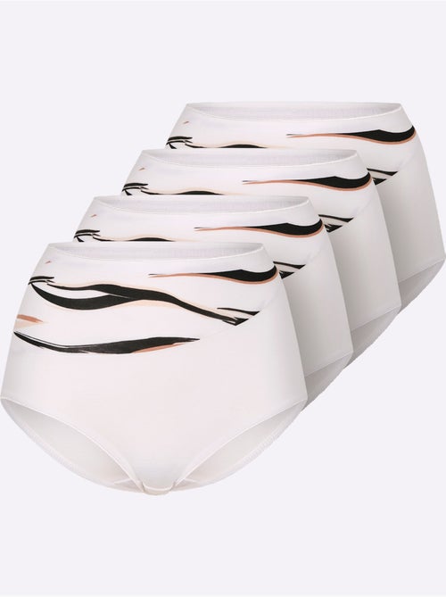 Culotte Taille Haute Jersey Fin - Taille Standard - Witt - Lot de 4 - Kiabi
