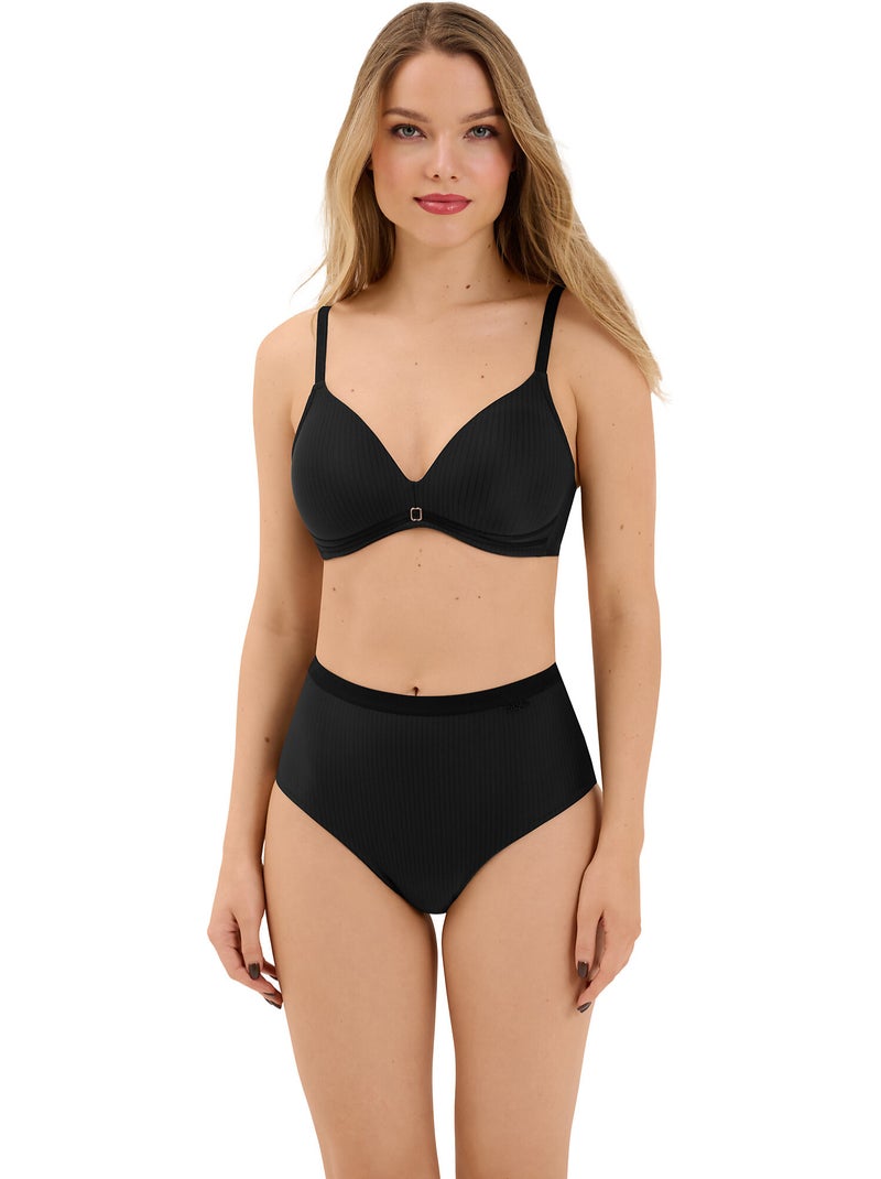 Culotte taille haute Laura Noir - Kiabi