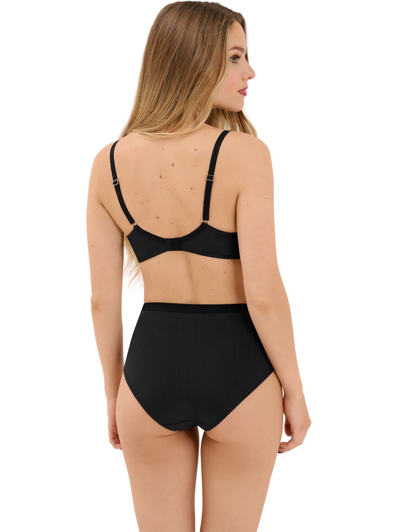 Culotte taille haute Laura Noir - Kiabi