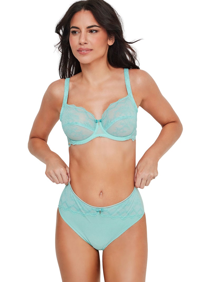Culotte taille haute MANUELA Bleu turquoise - Kiabi