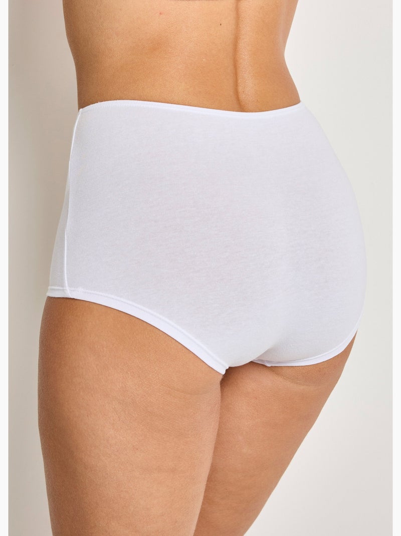 Culotte taille haute maxi coton stretch - lot de 3 Blanc - Kiabi