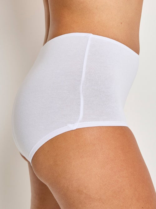 Culotte taille haute maxi coton stretch - lot de 3 - Kiabi