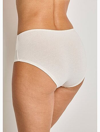 Culotte taille haute midi coton stretch - lot de 3