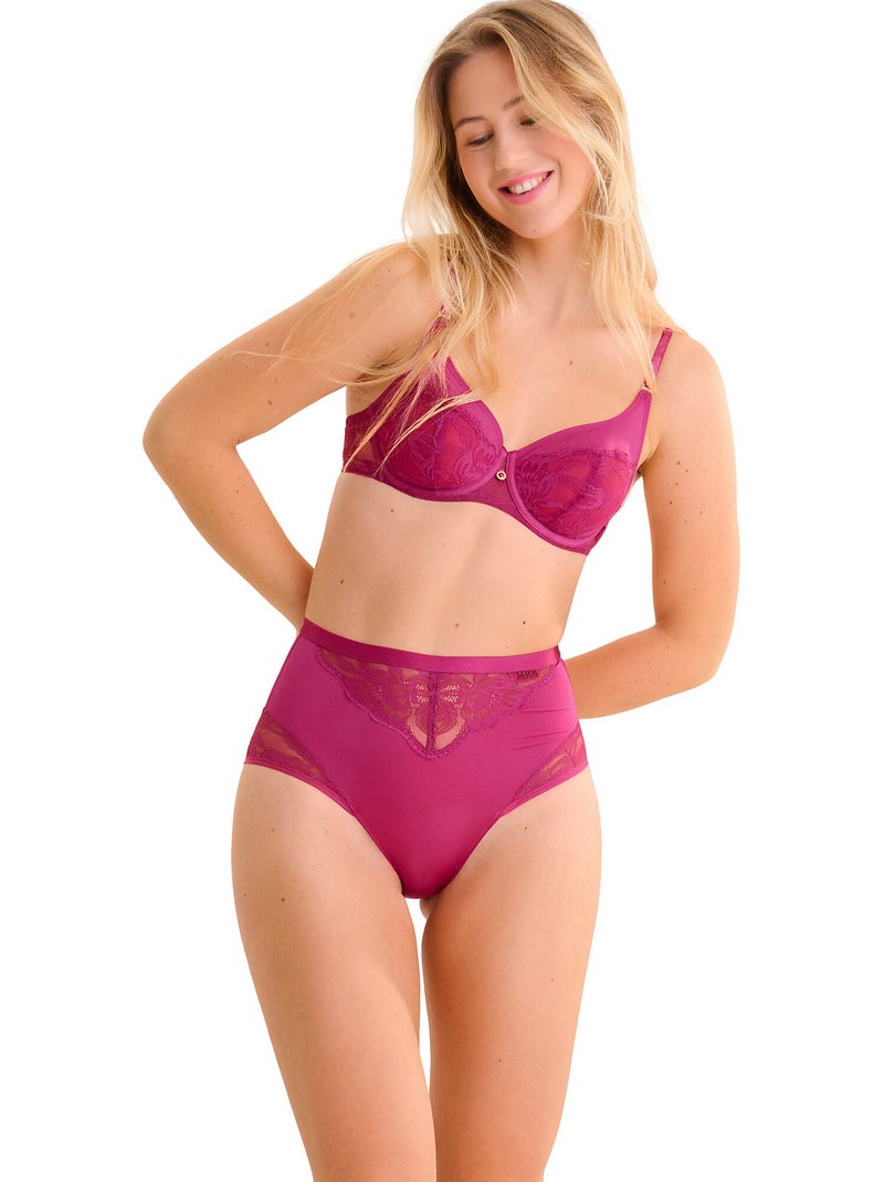 Culotte taille haute ROBIN Magenta - Kiabi