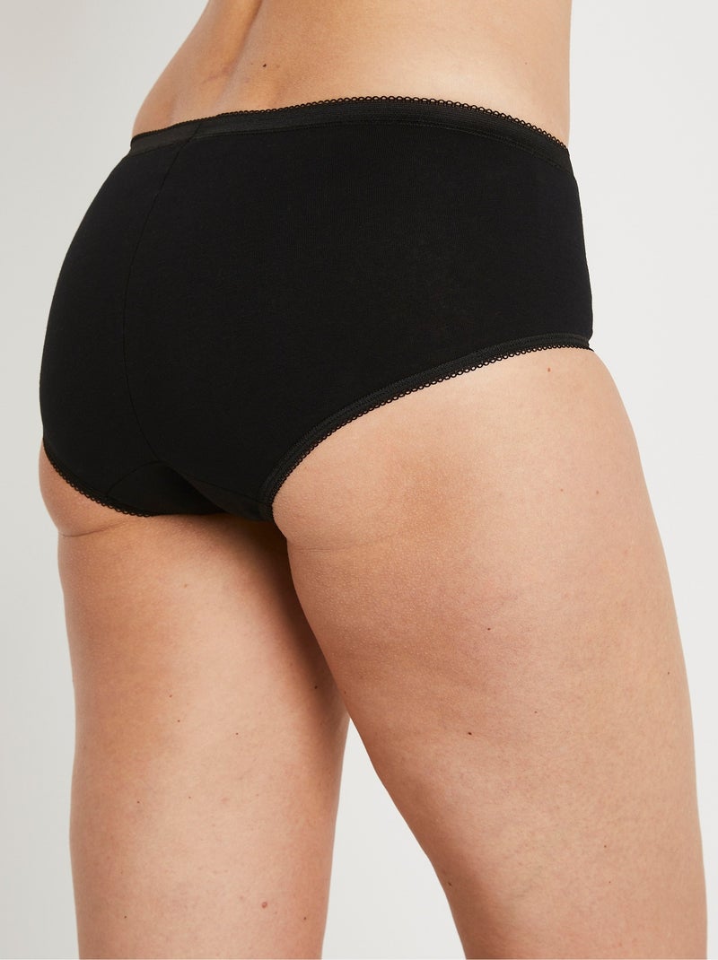 Culotte taille normale galbante - lot de 3 + 1 GRATUITE Noir - Kiabi
