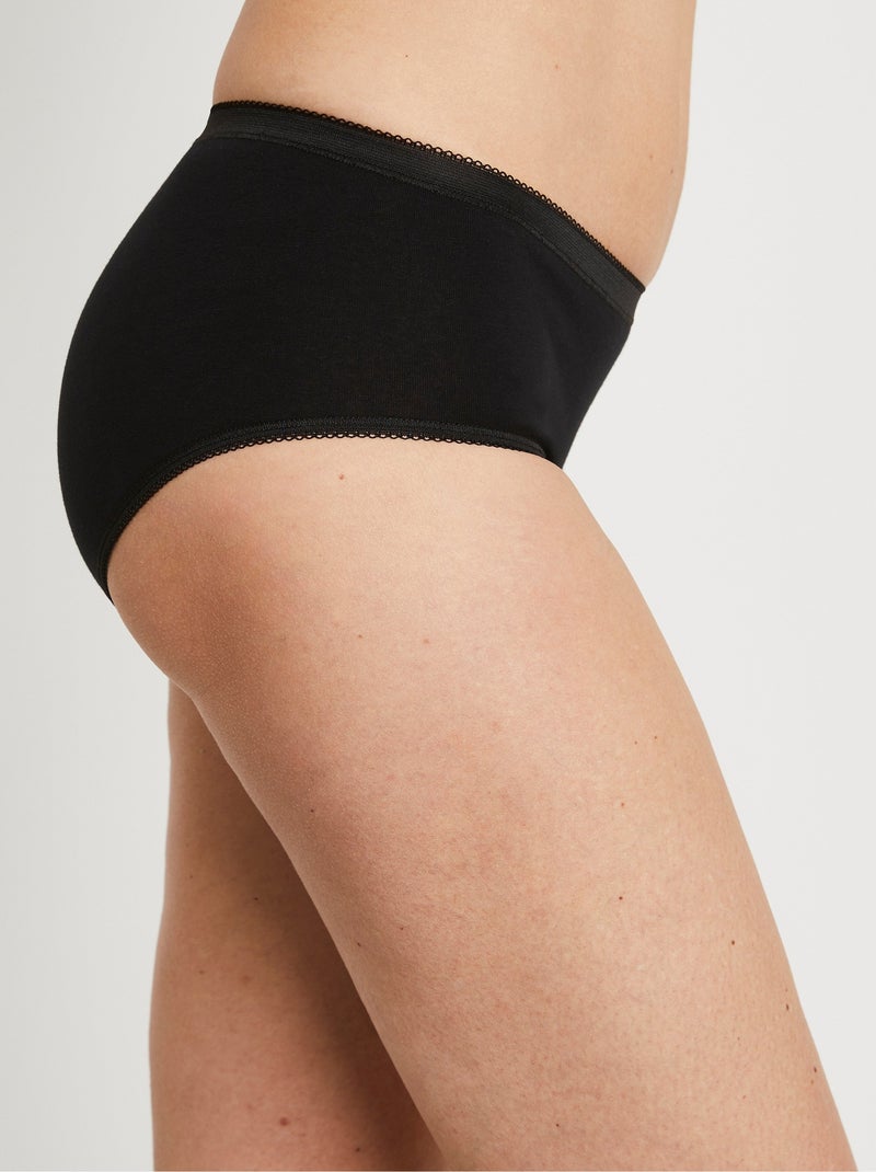 Culotte taille normale galbante - lot de 3 + 1 GRATUITE Noir - Kiabi