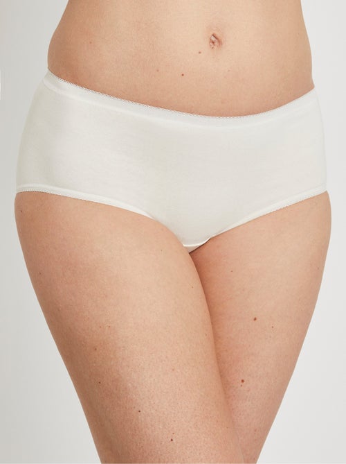 Culotte taille normale galbante coton - Kiabi