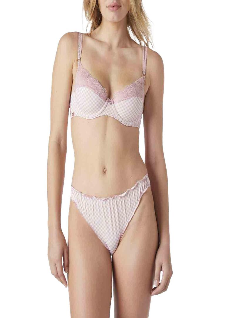 Culotte VICHY CHIC - Brigitte Bardot Lingerie Rose - Kiabi