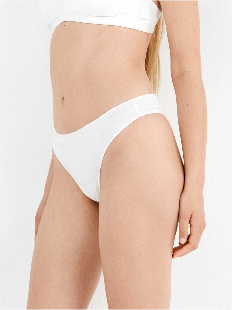 culottes brésiliennes en coton bio Blanc - Kiabi