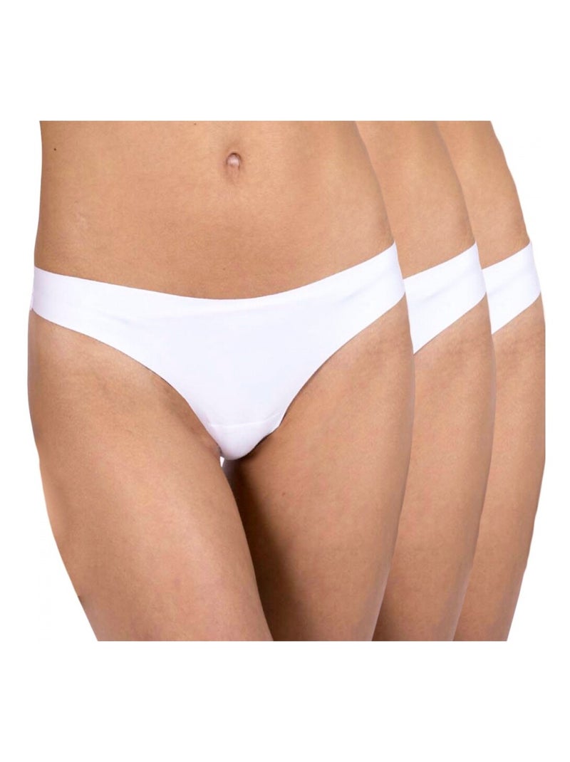 Culottes brésiliennes microfibre Lot de 3 Femme Blanc - Kiabi