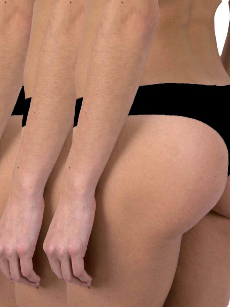 Culottes brésiliennes microfibre Lot de 3 Femme Noir - Kiabi