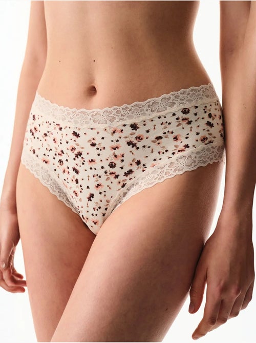 Culottes cheeky relaxed cotton floral hipster penti - Kiabi